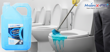 A sparkling clean toilet bowl.